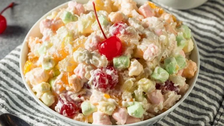 Image Recipe Classic Ambrosia Salad with Fruit and Marshmallows